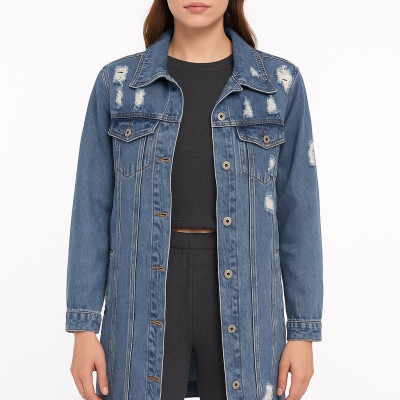 ΤΖΙΝ ΤΖΑΚΕΤ ΓΥΝΑΙΚΕΙΟ ΜΑΚΡΥ ΜΕ ΞΕΦΤΙΑ