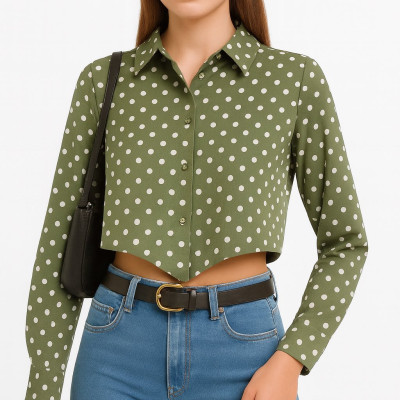 ΠΟΥΚΑΜΙΣΟ ΓΥΝΑΙΚΕΙΟ ΠΟΥΑ CROPPED TOP ΜΕ ΔΕΣΙΜΟ - Joel Fashion