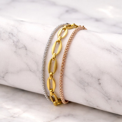 ΒΡΑΧΙΟΛΙ ΤΡΙΠΛΗ ΑΛΥΣΙΔΑ ΑΠΟ ΑΝΟΞΕΙΔΩΤΟ ΑΤΣΑΛΙ - Joel Fashion