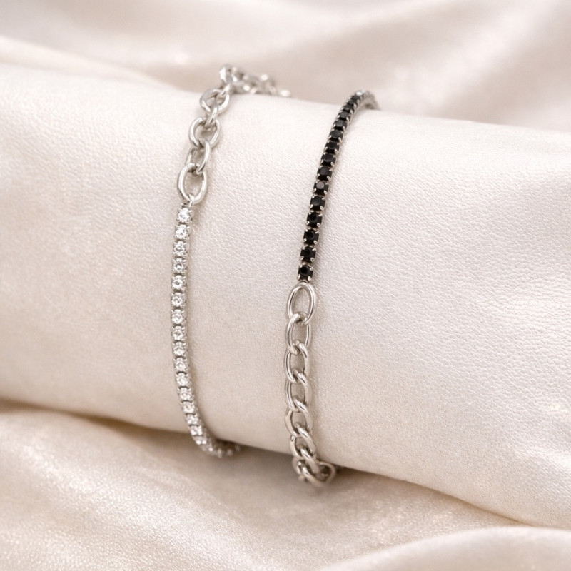 ΒΡΑΧΙΟΛΙ ΑΛΥΣΙΔΑ ΜΕ ΖΙΡΓΚΟΝ ΑΠΟ ΑΝΟΞΕΙΔΩΤΟ ΑΤΣΑΛΙ - Joel Fashion