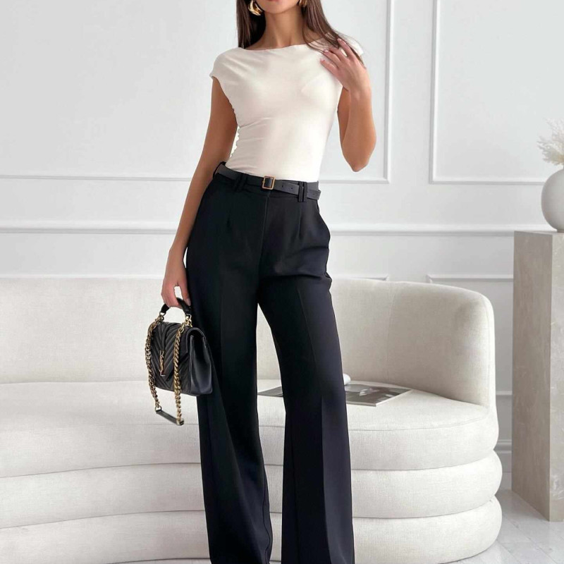 ΠΑΝΤΕΛΟΝΙ ΥΦΑΣΜΑΤΙΝΟ ΜΕ ΖΩΝΗ - Joel Fashion