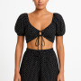 Σετ Μπλούζα & Σορτς Μαύρο με Πουά