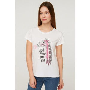 T-SHIRT ΓΥΝΑΙΚΕΙΟ ΜΕ ΣΧΕΔΙΟ ΚΑΜΗΛΟΠΑΡΔΑΛΗ  T-SHIRT ΓΥΝΑΙΚΕΙΟ ΜΕ ΣΧΕΔΙΟ ΚΑΜΗΛΟΠΑΡΔΑΛΗ