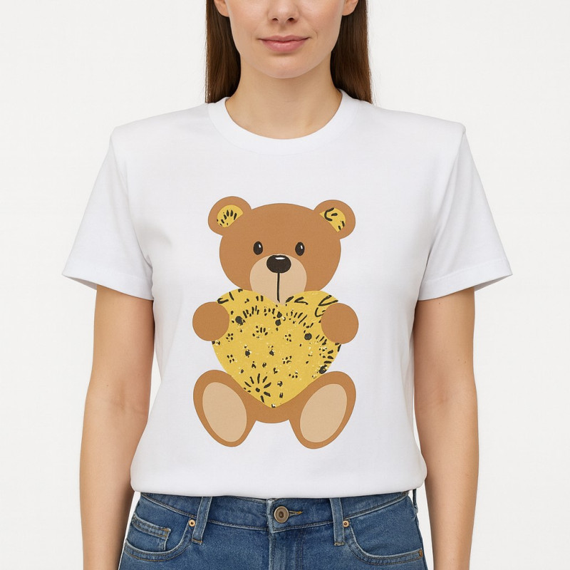 T-SHIRT ΜΕ ΣΧΕΔΙΟ ΑΡΚΟΥΔΑΚΙ & ΒΑΤΕΣ