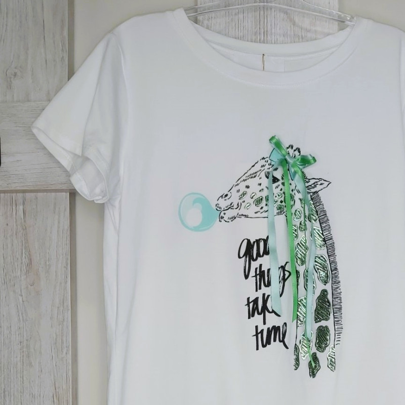 T-SHIRT ΓΥΝΑΙΚΕΙΟ ΜΕ ΣΧΕΔΙΟ ΚΑΜΗΛΟΠΑΡΔΑΛΗ