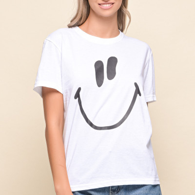 T-SHIRT ΜΕ ΣΤΑΜΠΑ SMILE