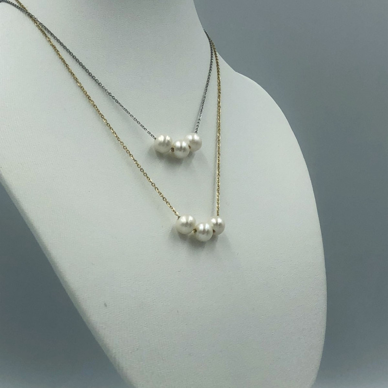 ΚΟΛΙΕ ΑΤΣΑΛΙ PEARLSTEEL ΜΕ ΤΡΙΠΛΗ ΛΕΥΚΗ ΠΕΡΛΑ